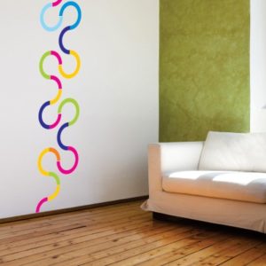 Adesivo Murale Linea Sinuosa Colorata