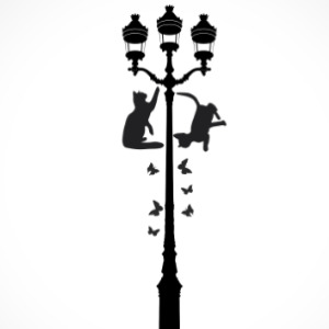 adesivo_murale_gatti_lampione