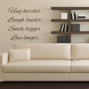 Adesivo Murale Hug Laugh Smile Love