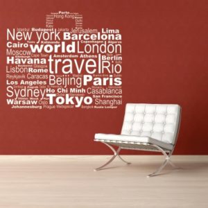 Adesivo Murale World Travel (2)