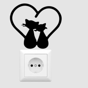 Adesivo Murale Gatti in Love