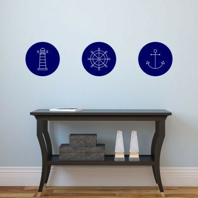 Adesivo Murale Faro timone e ancora