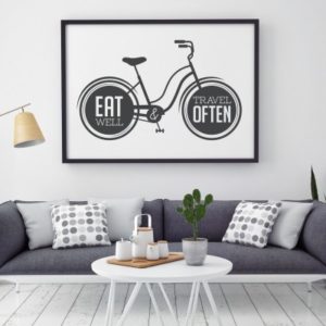 Adesivo Murale Eat Well & Travel Often