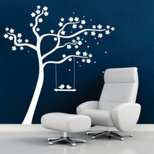 Adesivo Murale Albero Notturno Romantico