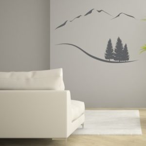 Adesivo Murale Montagne Minimal