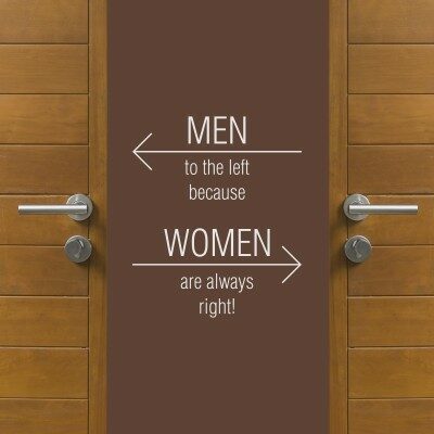 Adesivo Murale Men Left Women Right