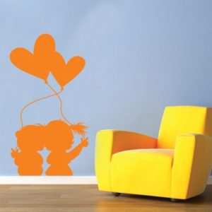 Adesivo Murale Bimbi con Palloncini