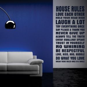 Adesivo Murale House rules