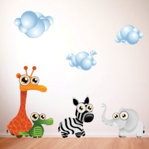 Adesivo murale per bambini / Adesivi per animali carini / Adesivi per porte  per bambini / Decalcomania murale per bambini / Adesivi murali per bambini  / Decalcomania da parete per bambini -  Italia