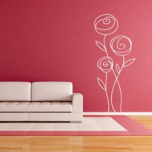 Adesivo Murale Rosa Astratta (2)