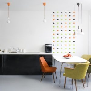 Adesivo Murale Cornice Pois Colorati