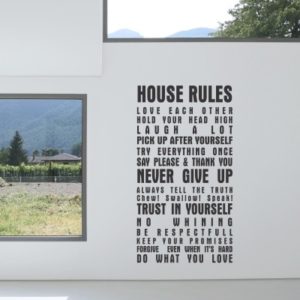 Adesivo Murale House Rules (2)