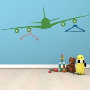 Adesivo Murale Appendiabiti Aereo