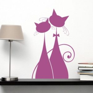 Adesivo Murale Gatti in Love