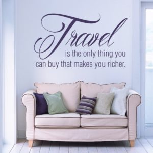 Adesivo Murale Travel Makes You Richer