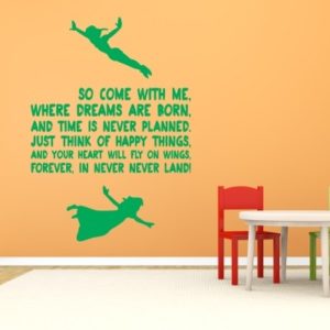 Adesivo Murale So Come With Me Peter Pan