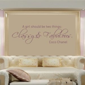 Adesivo Murale Coco Chanel Classy & Fabulous