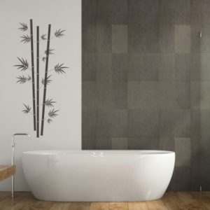 Adesivo Murale Bambù con Foglie