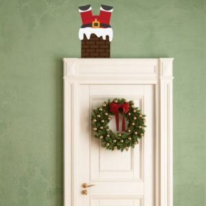 Adesivo Murale Babbo Natale nel Camino