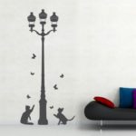 Adesivo Murale Gatti con Lampione