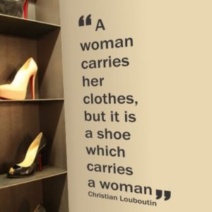 Adesivo Murale A Shoe Carries a Woman Christian Louboutin (2)