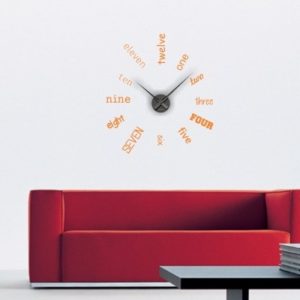 Adesivo Murale Orologio Numeri in Lettere