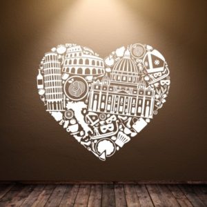 Adesivo murale Italia nel Cuore