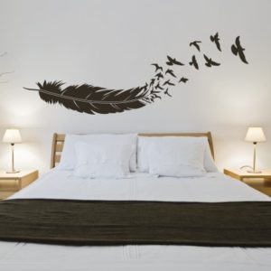 Adesivo murale Piuma e Uccelli