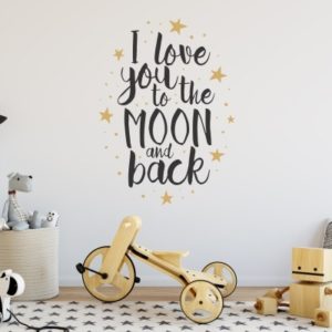 Adesivo murale I Love You to the Moon and Back