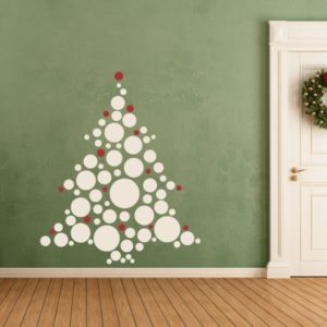 Adesivo murale Albero di Natale con Palline