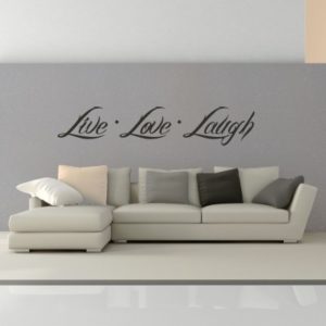 Adesivo murale Live Laugh Love Corsivo