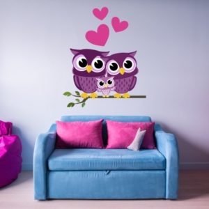 Adesivo Murale Gufetti In Love
