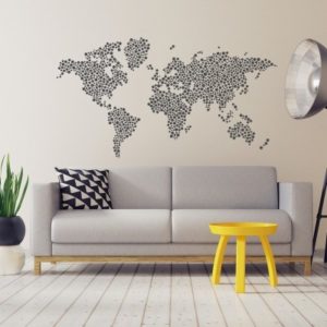 Adesivo Murale Mappamondo a Puntini